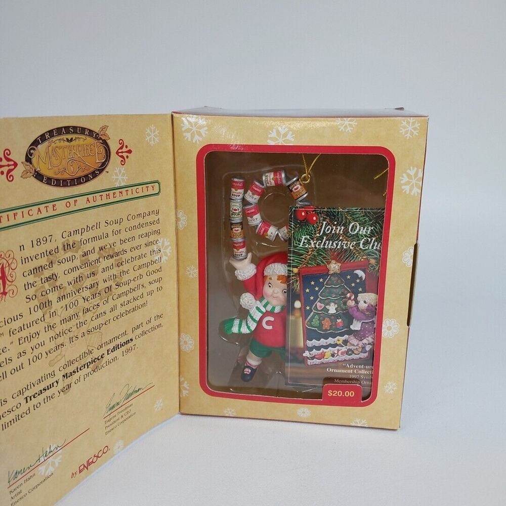 Enesco Treasury Masterpiece Ornament 1997 Campbell's Soup‎ 100 Years New In Box